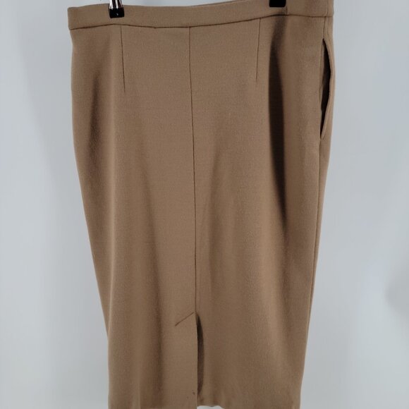 ✨ Bleyle 100% Wool Camel Pencil Skirt – Size 10 – Fully Lined w/ Pockets ✨ - Picture 4 of 10